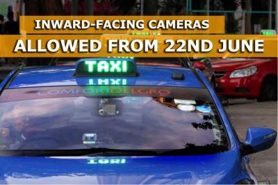 Taxis and private-hire cars can have inward-facing video cameras from 22nd June