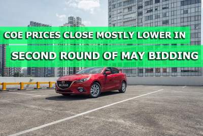 COE prices close mostly lower in second round of May bidding