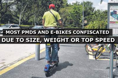 Nine in 10 PMDs and e-bikes confiscated due to their size, weight or top speed
