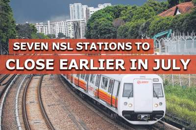Seven North-South Line stations to close earlier on Fridays, Saturdays in July