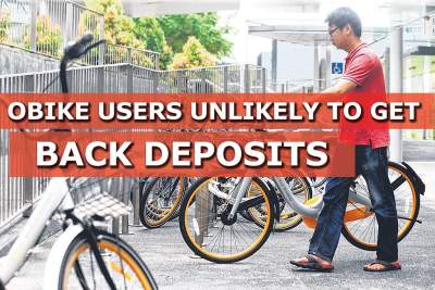 oBike users unlikely to get back deposits as firm undergoes liquidation