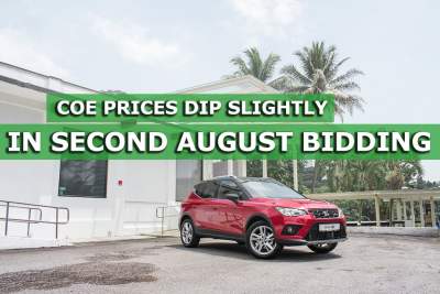 COE prices dip slightly in second August bidding