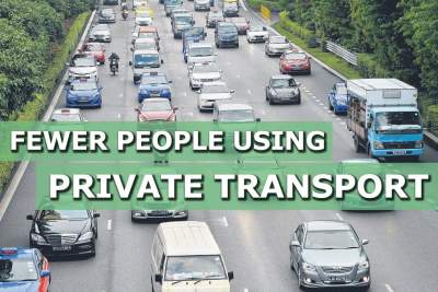Fewer people using private transport