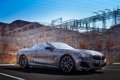 Through death valley in the prototype of the BMW 8 Series Convertible