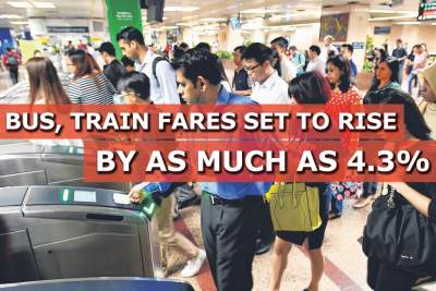 Bus and train fares set to rise by as much as 4.3%