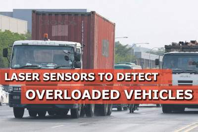 Laser sensors to detect overloaded vehicles