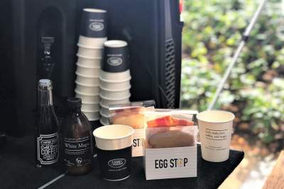 Land Rover breakfast stop in the Central Business District