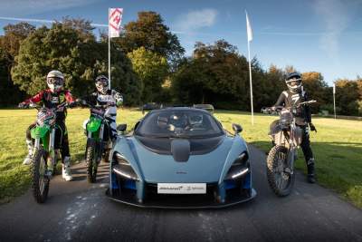 McLaren Senna takes on three motorcross bikes in epic Goodwood race