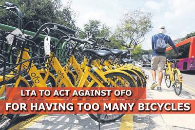 Land Transport Authority to act against Ofo for having too many bicycles