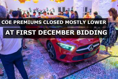 COE premiums closed mostly lower at first December bidding