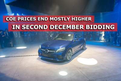 COE prices end mostly higher in second December bidding