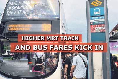 Higher MRT train and bus fares kick in