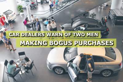Car dealers warn of two men making bogus purchases