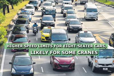 Higher speed limits for eight-seater cars, likely for some cranes