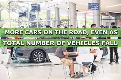 More cars on the road, even as total number of vehicles falls