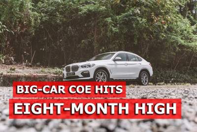 Big-car COE hits eight-month high