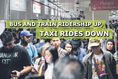 Bus and train ridership up, taxi rides down