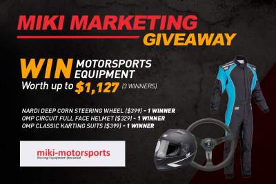 Win motorsports equipment from Miki worth up to $1,127!