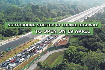 Northbound stretch of Lornie Highway to open on 19 April