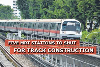 Five MRT stations to shut for track construction