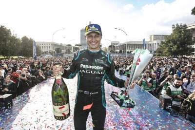 Mitch Evans wins first Formula E race for Panasonic Jaguar Racing in Rome