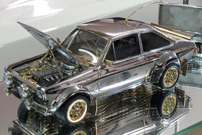 Tiny classic Ford Escort made of gold, diamonds and silver to fetch a fortune