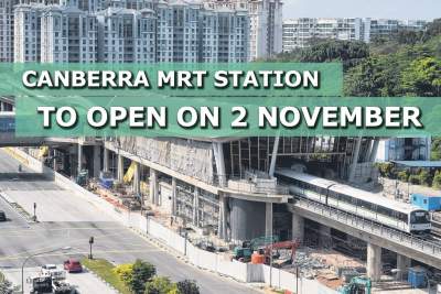 Canberra station on North-South Line opening on 2 November