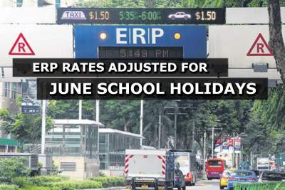 Lower or no ERP charges at nine locations for June school holidays