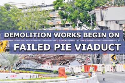 Demolition work under way for parts of failed PIE viaduct