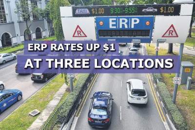 ERP rates up $1 at three places from next Monday