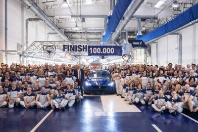 100,000th Maserati Ghibli produced at the Avvocato Giovanni Agnelli plant