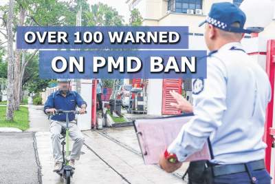 Over 100 PMD users warned on the first day of footpath ban