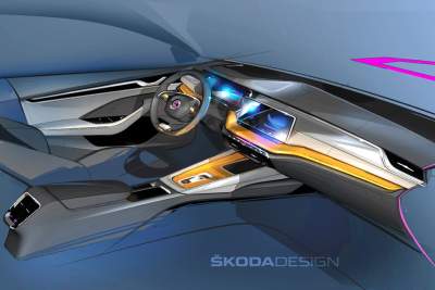 Design sketches reveal first glimpse of the Skoda Octavia's interior