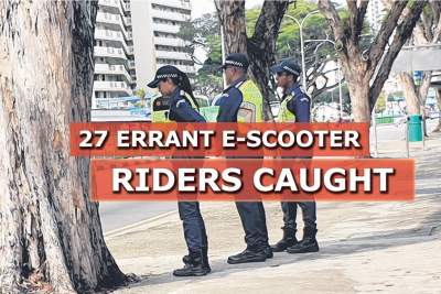 27 errant e-scooter riders caught since 1 January