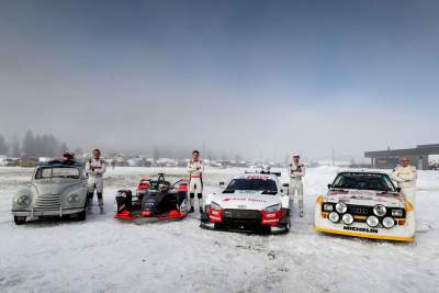 Audi's racing drivers thrill fans at the GP Ice Race
