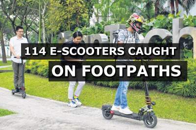 144 cases of e-scooters on footpaths in January