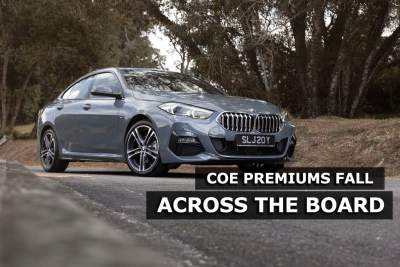 COE premiums fall across all categories in the first bidding round of March