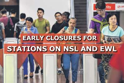 Stations along North-South and East-West MRT lines to close early