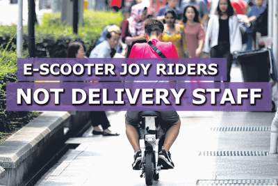 Non-compliant e-scooter riders not staff of food delivery companies