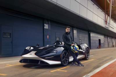 Lando Norris demonstrates the driving exhilaration of the McLaren Elva