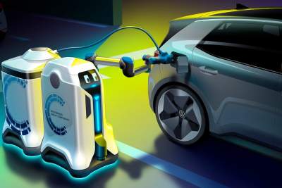 Volkswagen presents a vision for the future, a mobile charging robot
