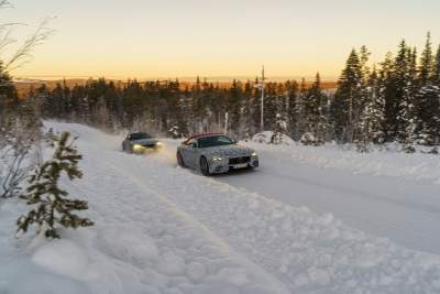 The upcoming Mercedes-AMG SL undergoes winter testing
