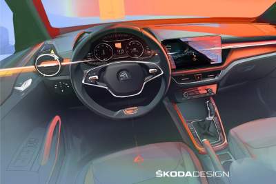 Skoda Fabia interior previewed in first design sktech