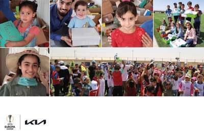 Kia donates football boots to child refugees