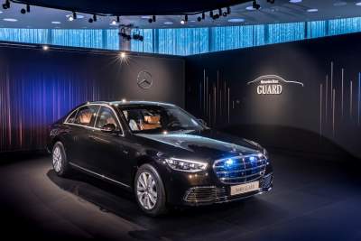 The Mercedes-Benz S680 Guard is able to withstand fire from an assault rifle
