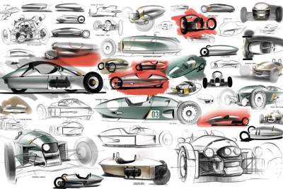 Morgan reveals the first sketches of next three-wheeled model