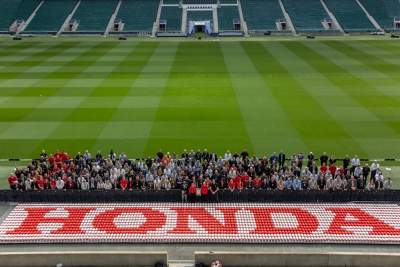 Honda U.K. builds largest rugby ball mosaic