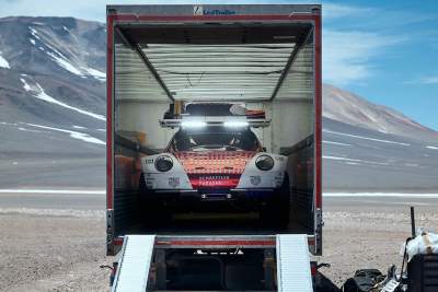 Two special Porsche 911s have scaled the highest volcano in the world