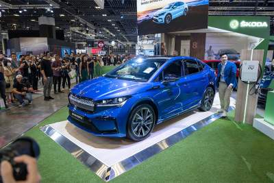 Skoda's Motor Show booth had another star besides the Enyaq Coupe iV: The Octavia 1.0