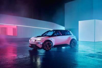 The Alpine A290_(beta) concept car features a three-seater layout